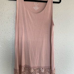 MAURICES Rose Pink Tank Top Sequin Bottom